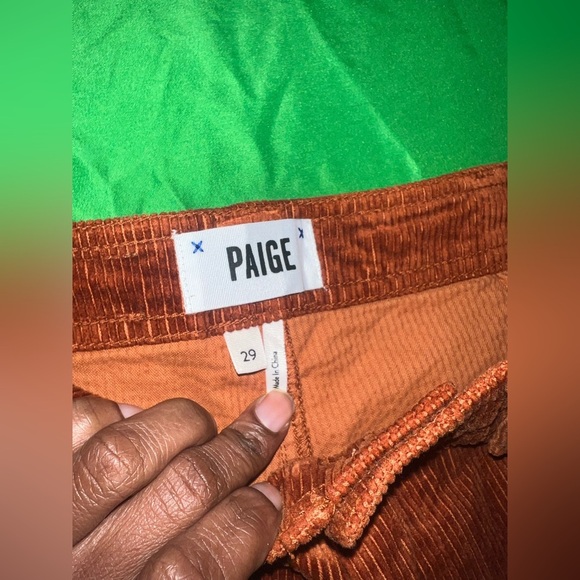 PAIGE Nellie Burnt Orange Rust Corduroy Trousers size 29 - Picture 7 of 12